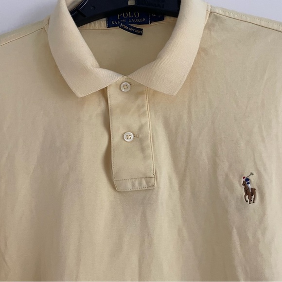 Polo Ralph Lauren Yellow Short Sleeve Pima Soft Touch Polo Shirt 20582 - Picture 4 of 6